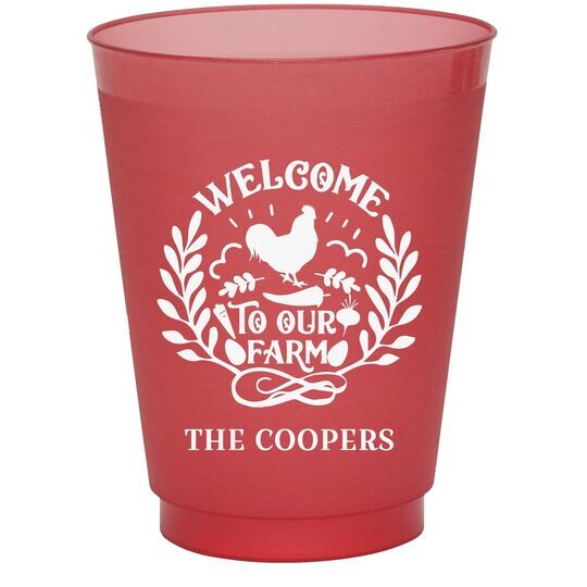 Welcome To Our Farm Colored Shatterproof Cups